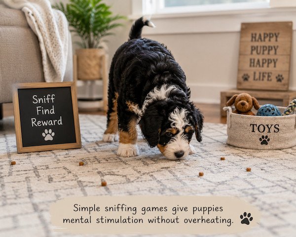 puppy treat finding game