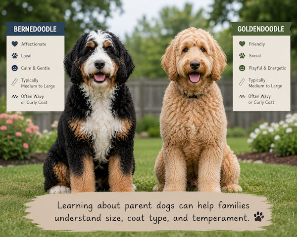 goldendoodle and bernedoodle characteristics list