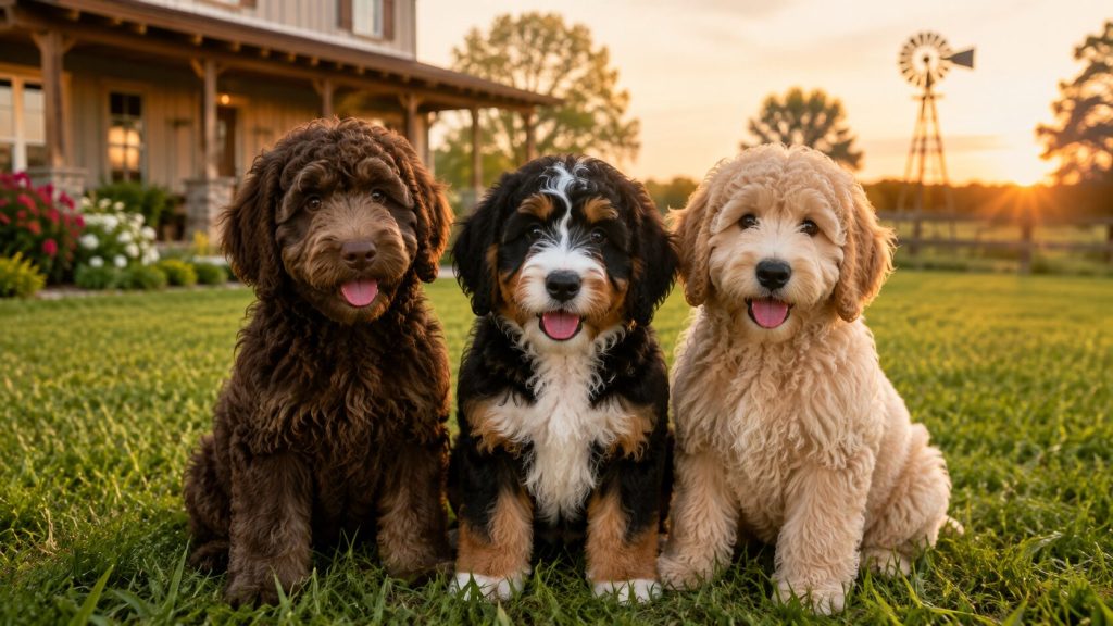 bernedoodles, labradoodle, and Goldendoodle puppies