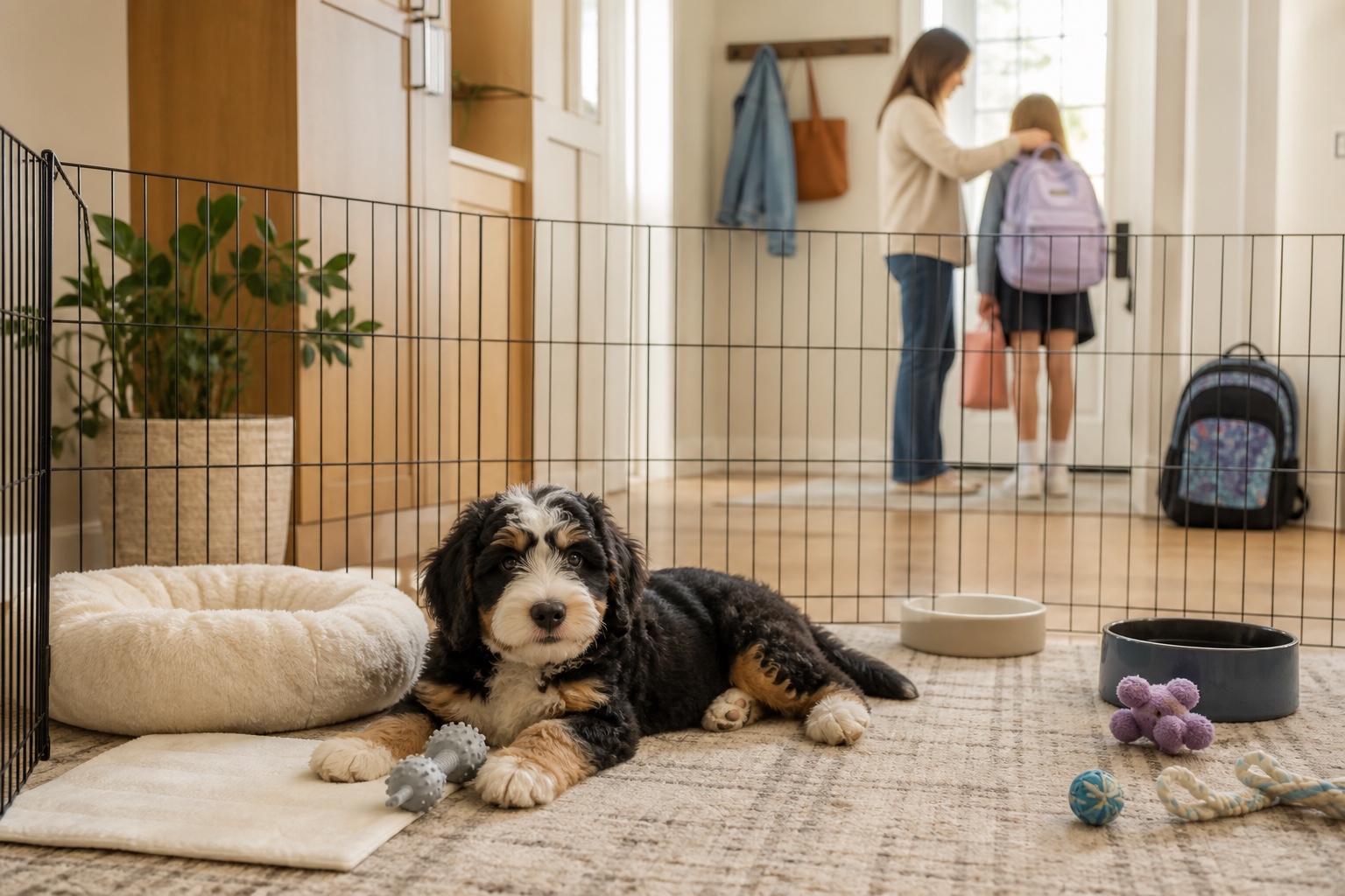 puppy in pen